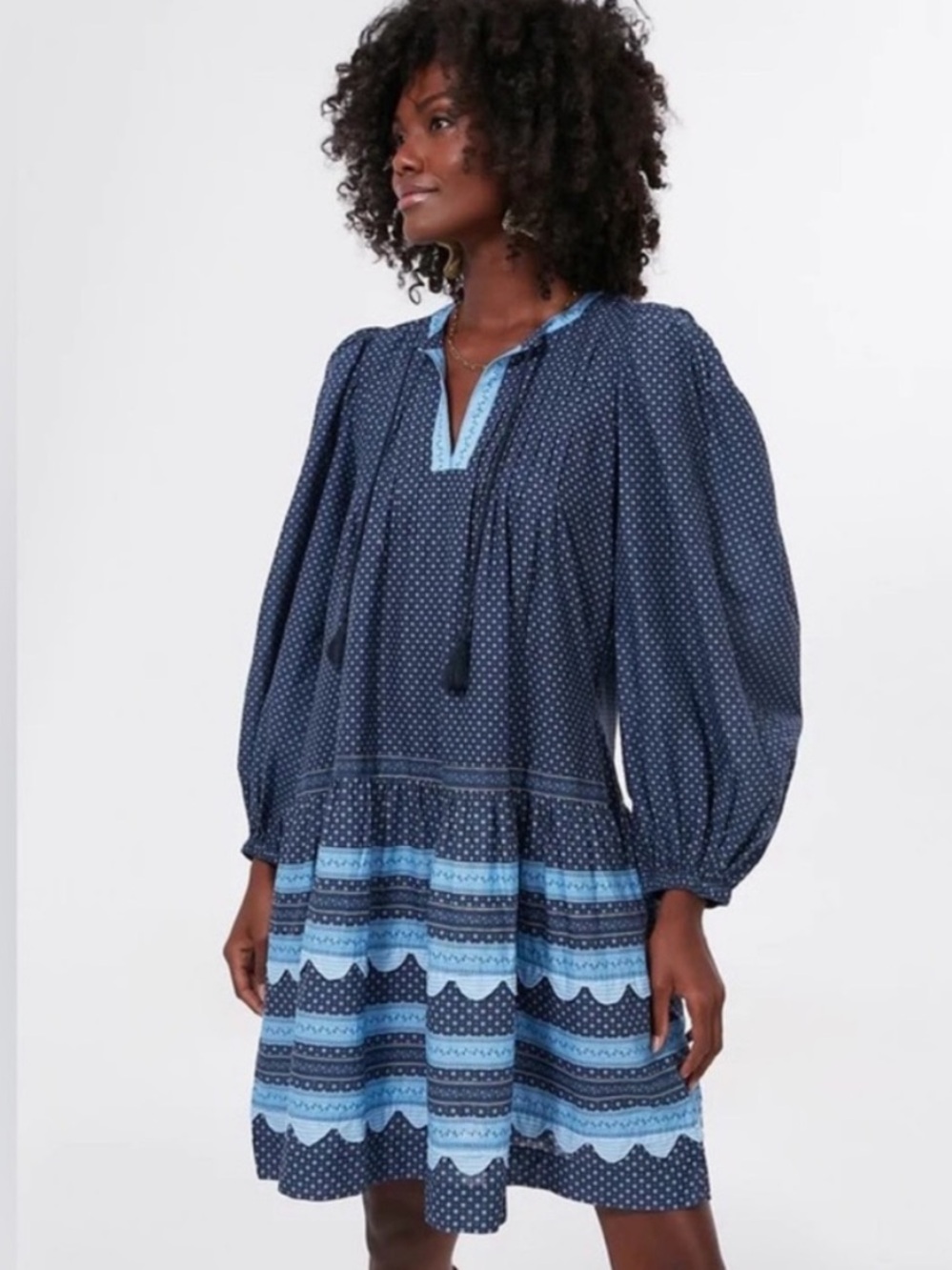 Sea New York Navy and Light Blue Mini Dress
